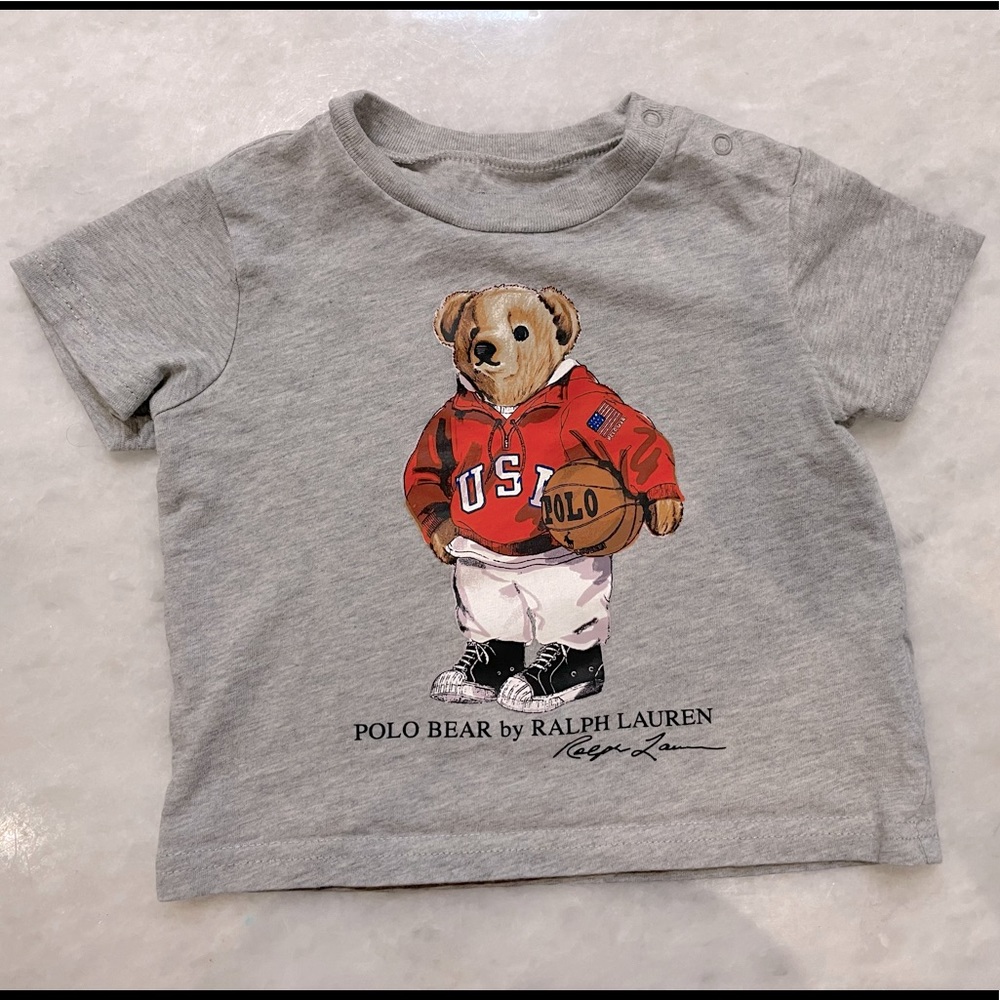 Ralph Lauren T-shirt for boys. Used once. Signature teddy on front